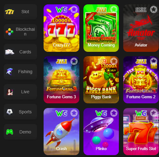 Main screen of 6wgame game page for PK players - 4